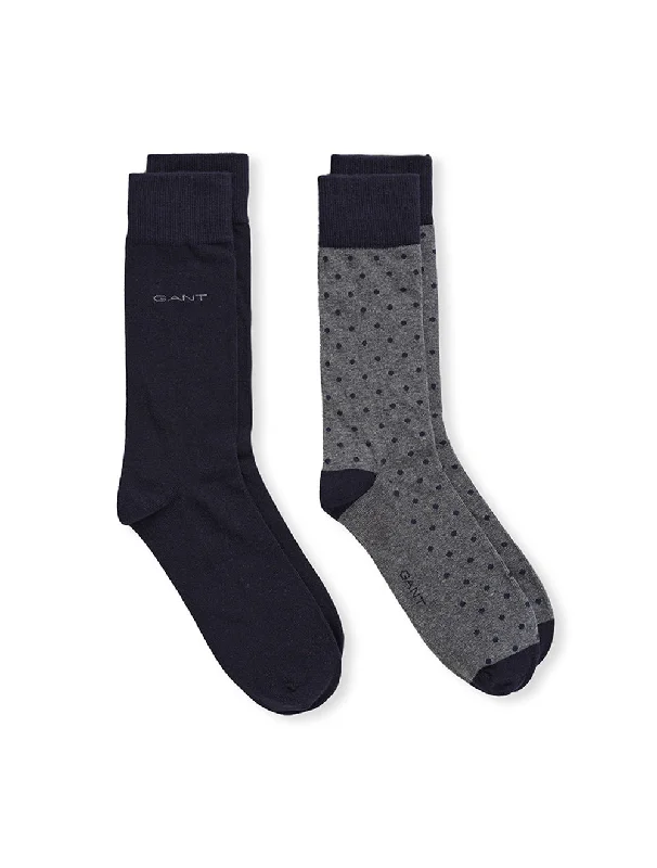 sock warranty ankle -  Solid and Dot Socks 2-Pack Charcoal Melange