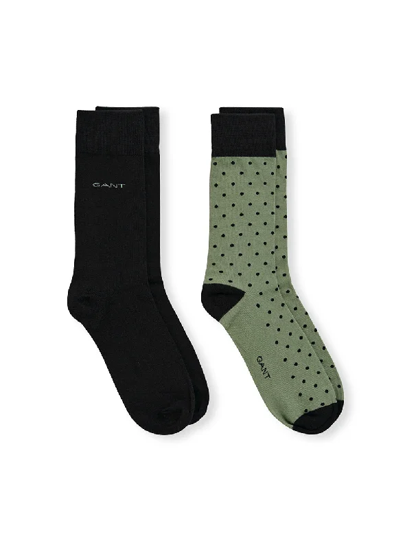 sock comfort ankle -  Solid and Dot Socks 2-Pack Kalamata Green