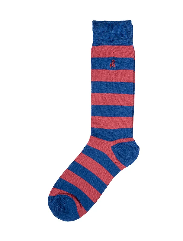 sock singles crew -  Swole Panda Burgundy Striped Sock