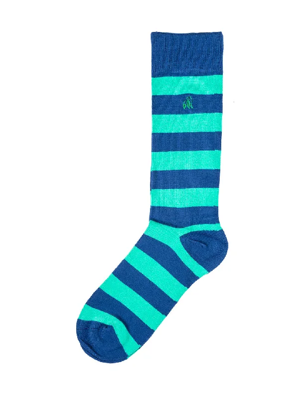 sock features crew -  Swole Panda Lime Green Striped Socks