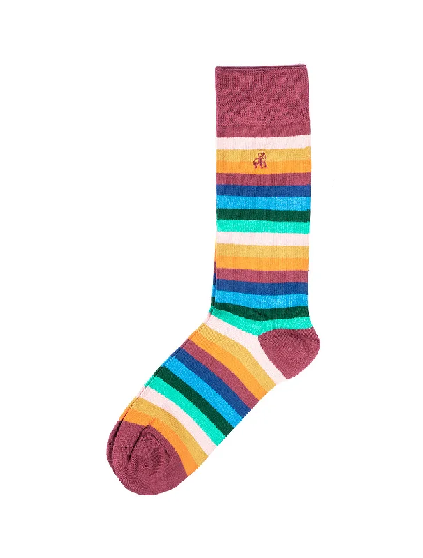 sock discounts crew -  Swole Panda Multi Coloured Fine Stripe Socks