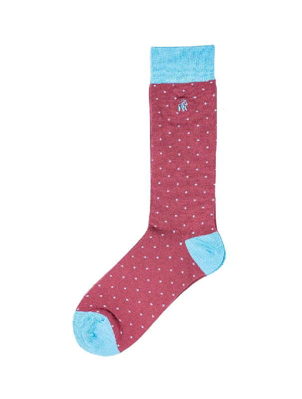 sock designs knee -  Swole Panda Spotted Burgundy Socks