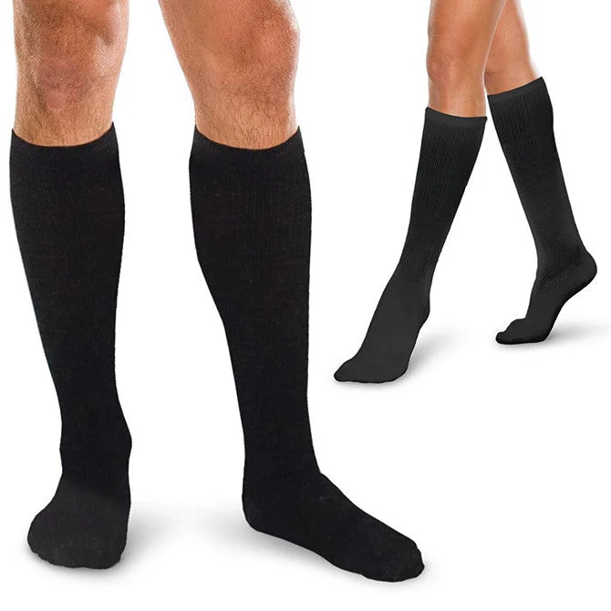 sock materials compression -  Therafirm Core-Spun Knee High Casual Socks - 30-40 mmHg