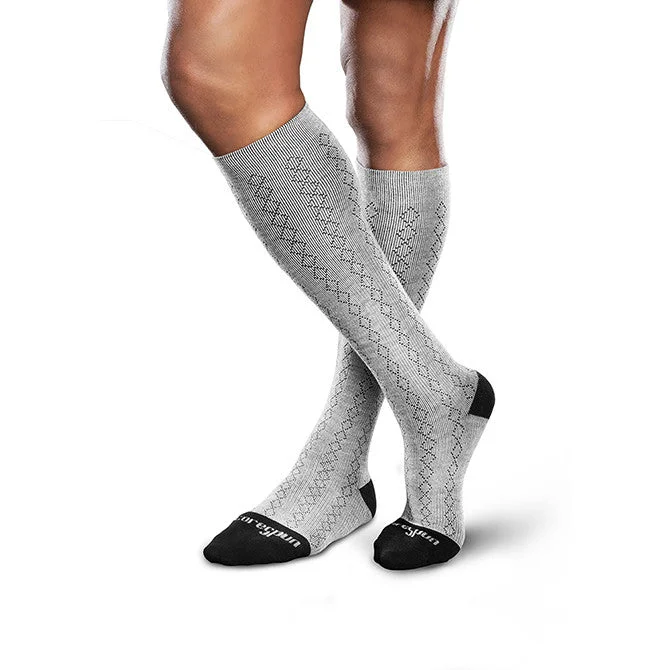 sock uses ankle -  Therafirm Core-Spun Moderate Support Socks- Classis Diamond 20-30 mmHg (Grey/Black)