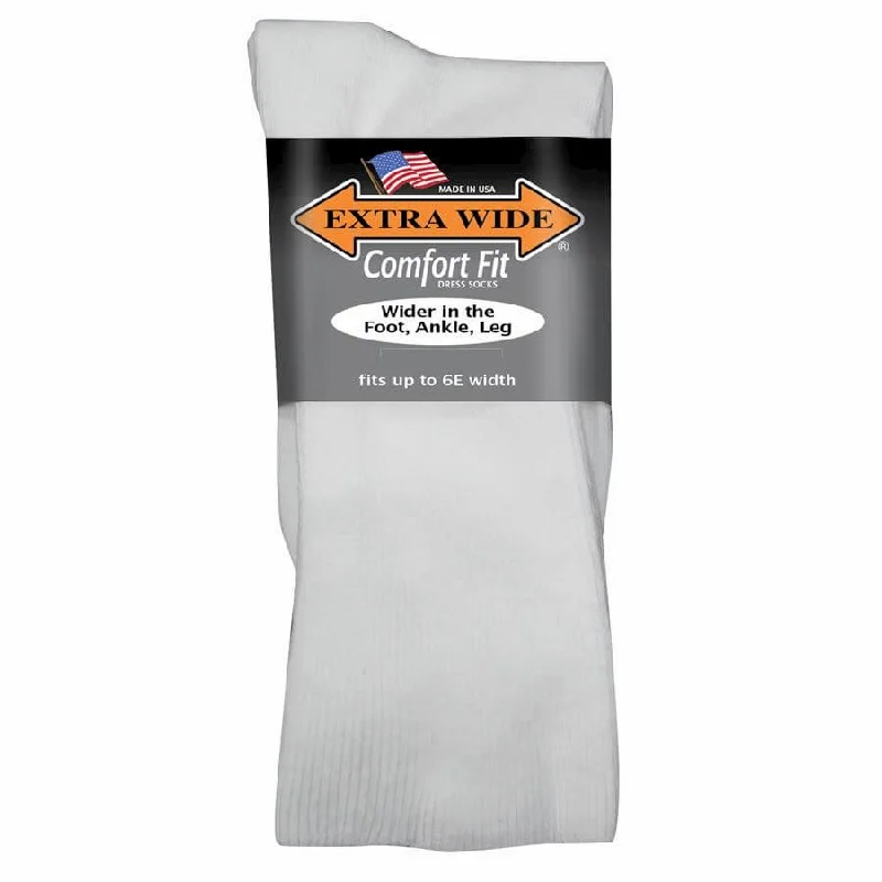 sock coupons knee -  Extra Wide Comfort Fit Dress Socks in White