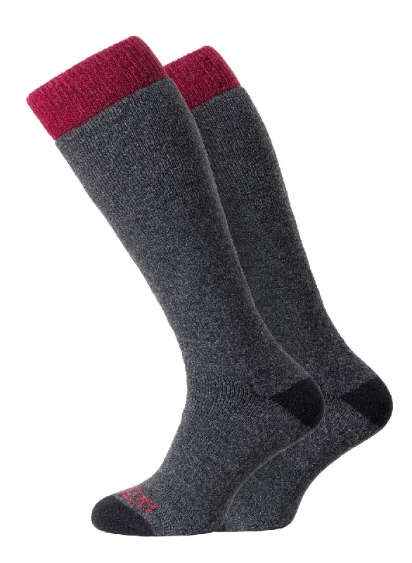 sock sets crew -  Winter Sport Merino 2 Pack - Charcoal/Berry