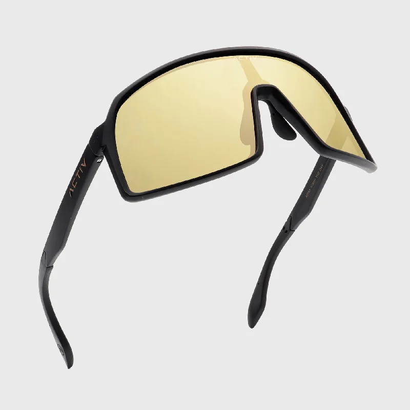 sunglasses for snowy stars -  ACTIV - AERO  - Matte Black with Gold Mirror Lens