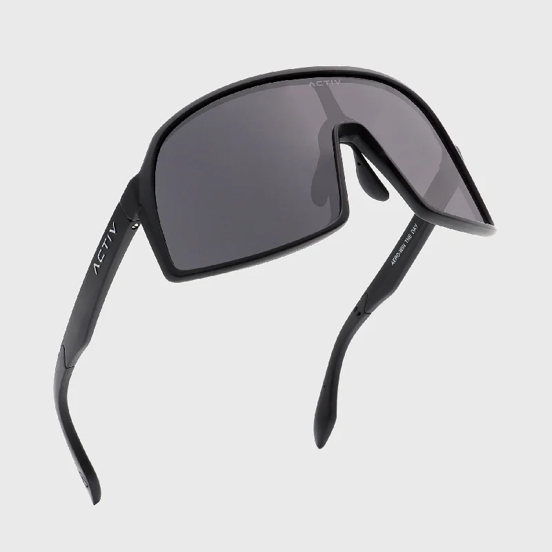 sunglasses with chilly trails -  ACTIV - AERO  - Matte Black with Grey Lens