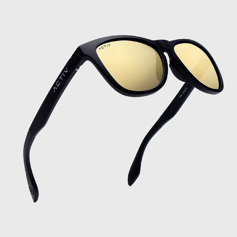 sunglasses for snowy rays -  ACTIV - One - Matte Black with Gold Lens