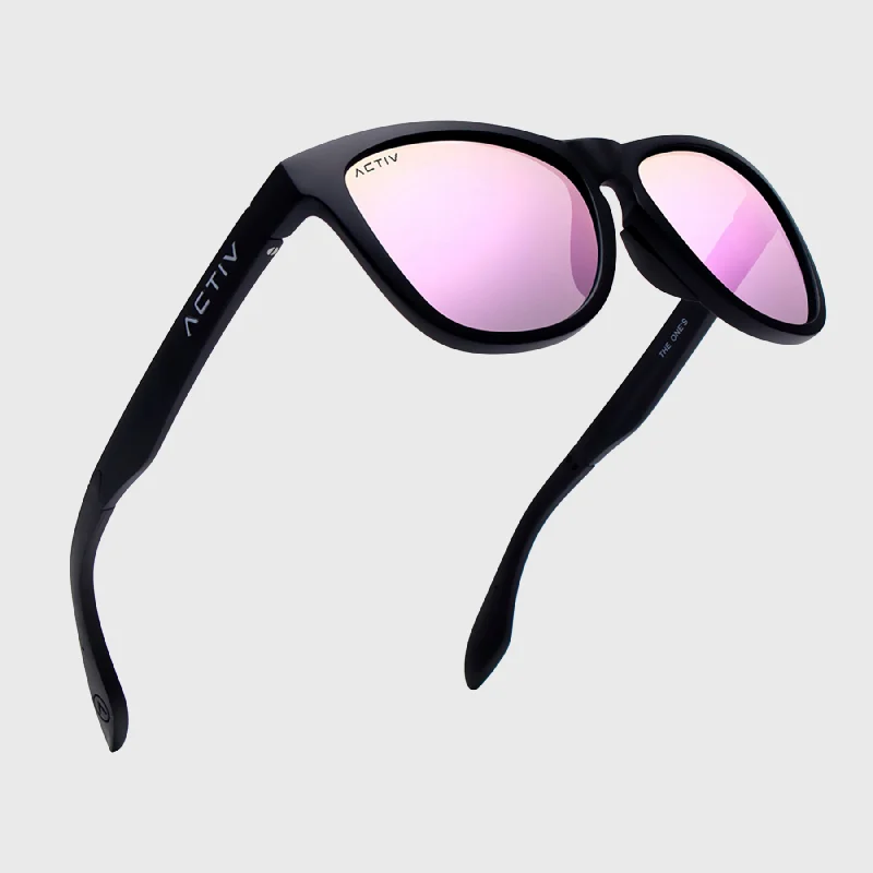 sunglasses with cold waves -  ACTIV - One - Matte Black with Pink Lens