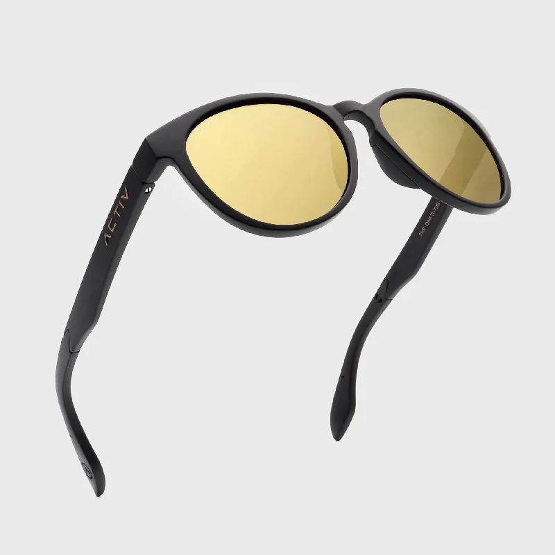 sunglasses with frosty nights -  ACTIV - One T2B - Matte Black with Gold Mirror Lens