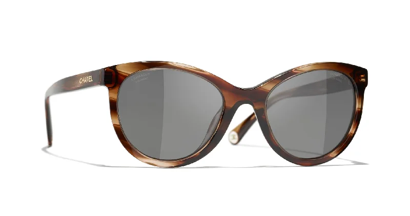 Striped Brown/Dark Grey Polarised