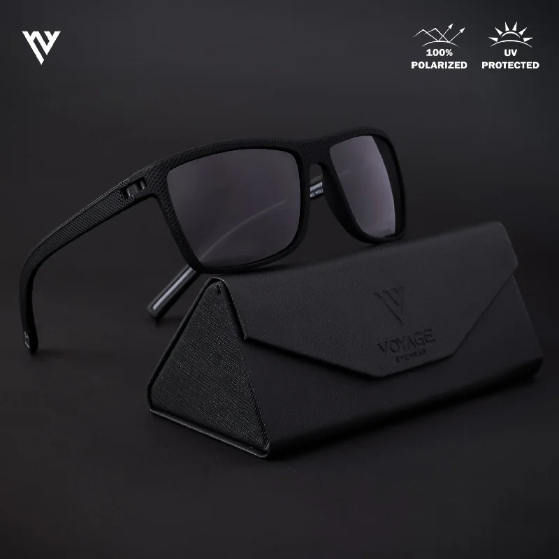 sunglasses with frosty summits -  Black Polarized Wayfarer Sunglasses - PMG4295