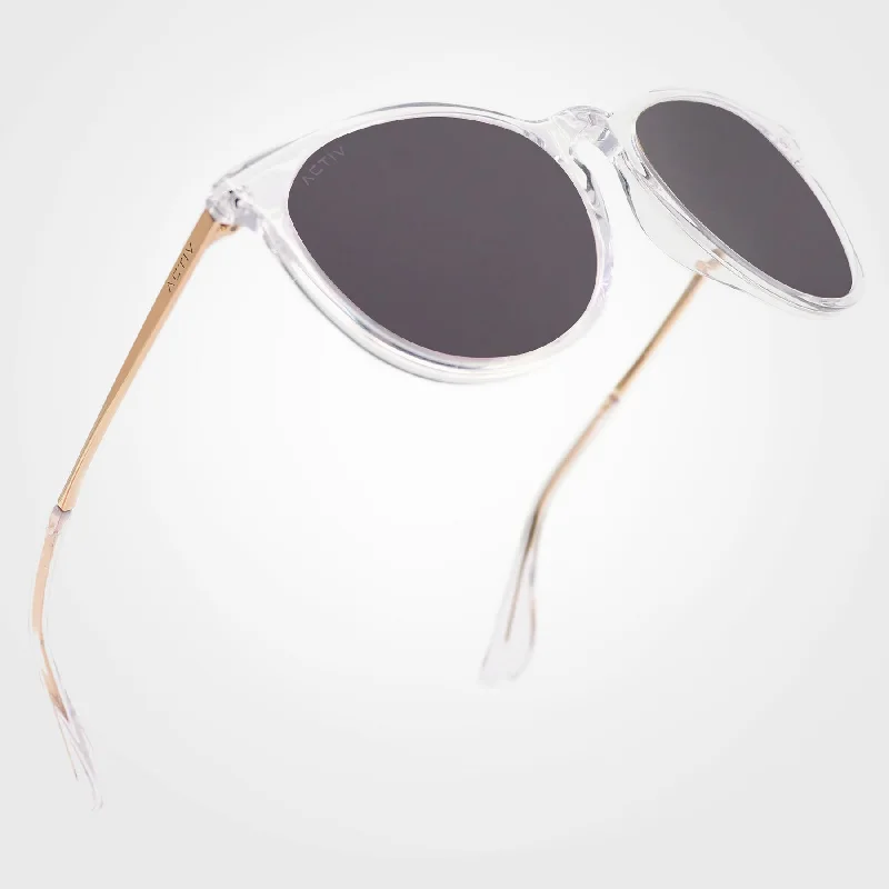 sunglasses for snowy swamps -  ACTIV - T2B Gloss Clear & Gold with Cool Grey Lens