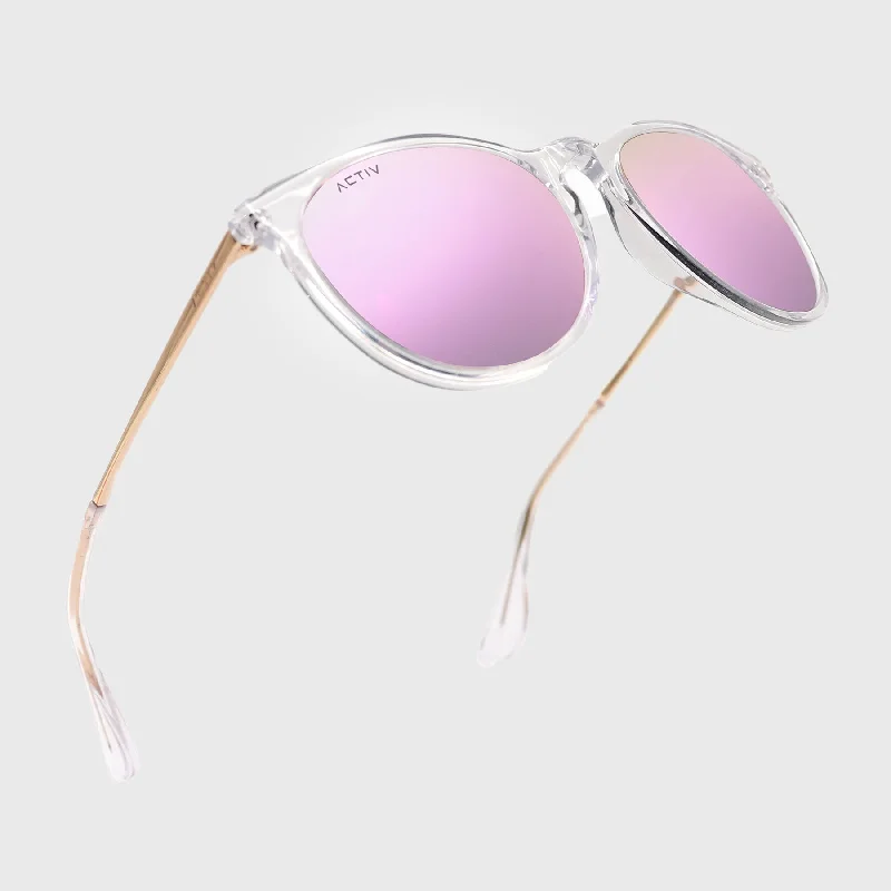 sunglasses with chilly gulfs -  ACTIV - T2B Gloss Clear & Gold with Pink Mirror Lens