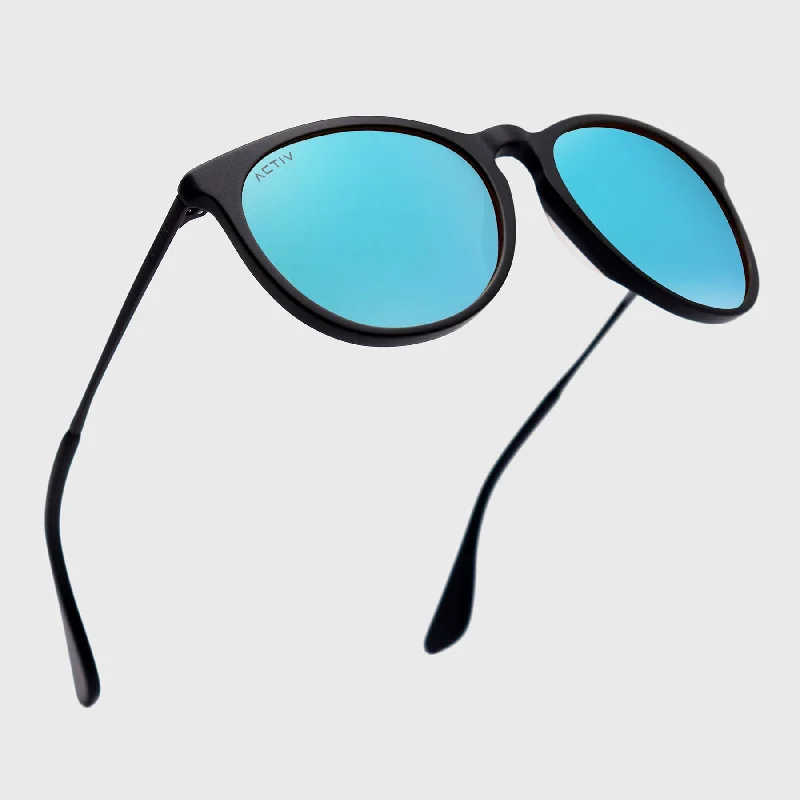 sunglasses for winter bells -  ACTIV - T2B Matte Black with Blue Mirror Lens