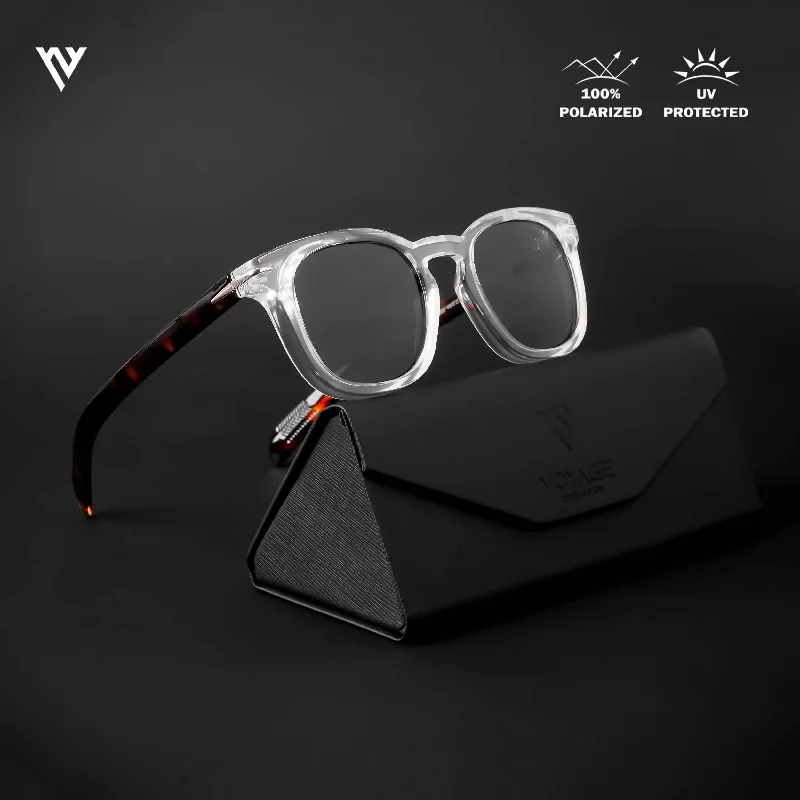 sunglasses for winter tops -  Galactic Glam | Transparent Polarized Wayfarer Sunglasses - PMG4192