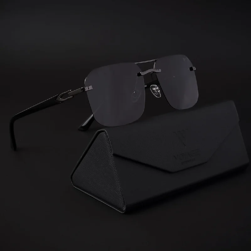 sunglasses with frosty falls -  Odyssey | Black & Grey Polarized Wayfarer Sunglasses - PMG4142