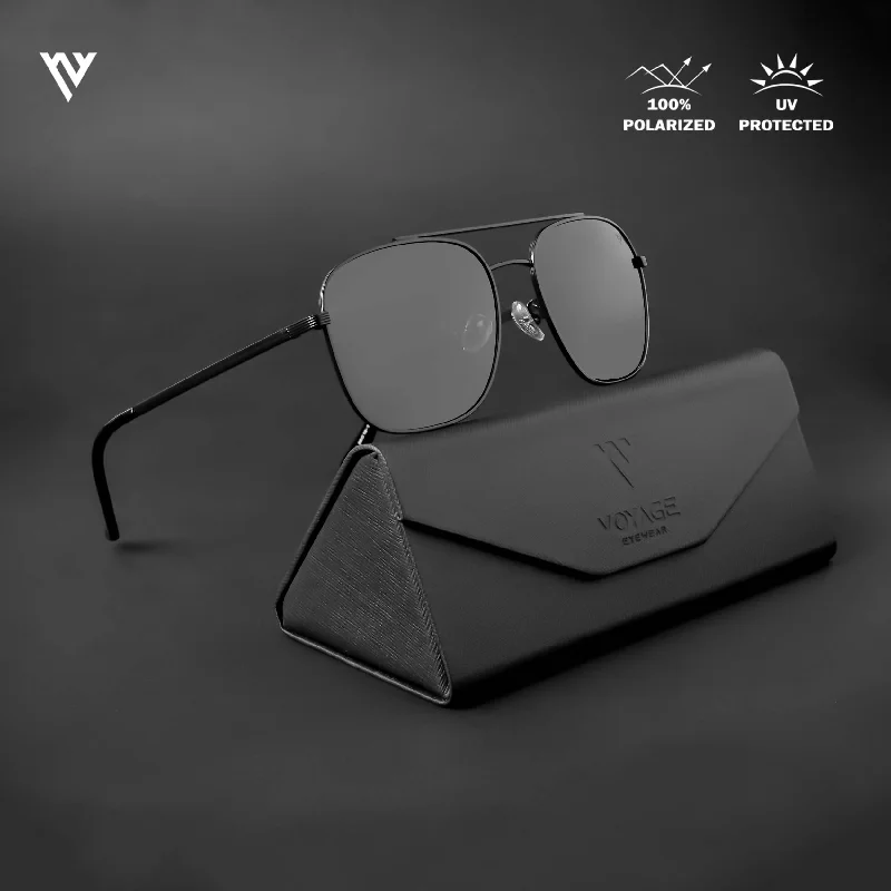 sunglasses for winter heights -  The Muse | Black Polarized Wayfarer Sunglasses - PMG4582