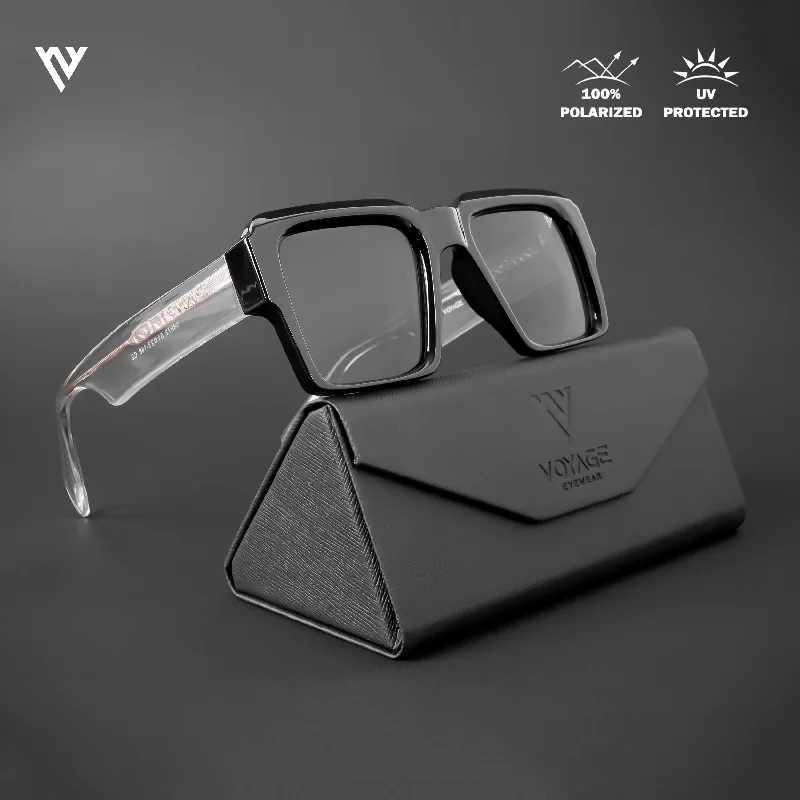 sunglasses for snowy ranges -  Flux | Shine Black Polarized Wayfarer Sunglasses - PMG4750