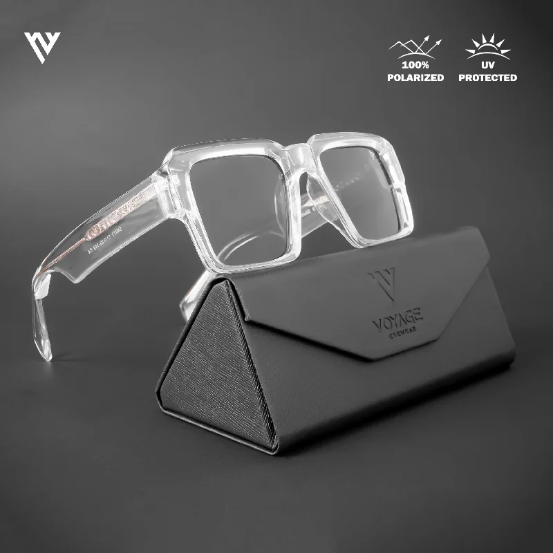 sunglasses with icy slopes -  Flux | Transparent Polarized Wayfarer Sunglasses - PMG4752