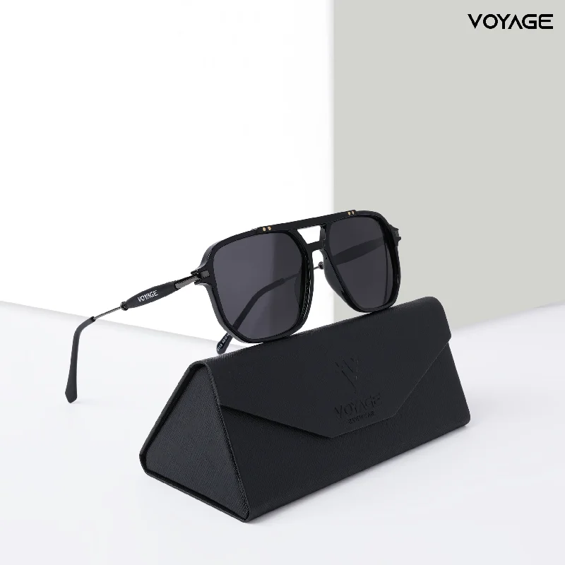 sunglasses with mountain frost -  Wayfarer Polarized Sunglasses (Shine Black Lens | Black Frame - PMG5440)