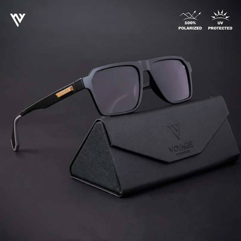 sunglasses with icy lairs -  Active Matt Black Polarized Wayfarer Sunglasses - PMG4452