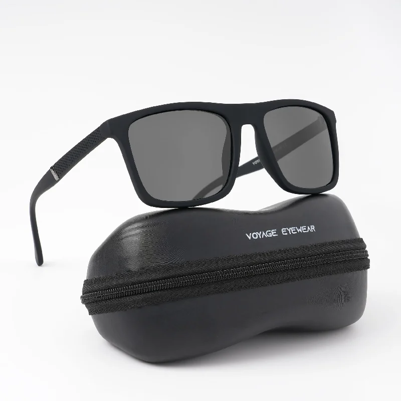 sunglasses with cool rinks -  Wayfarer Polarized Sunglasses (Black Lens | Matt Black Frame - PMG5256)