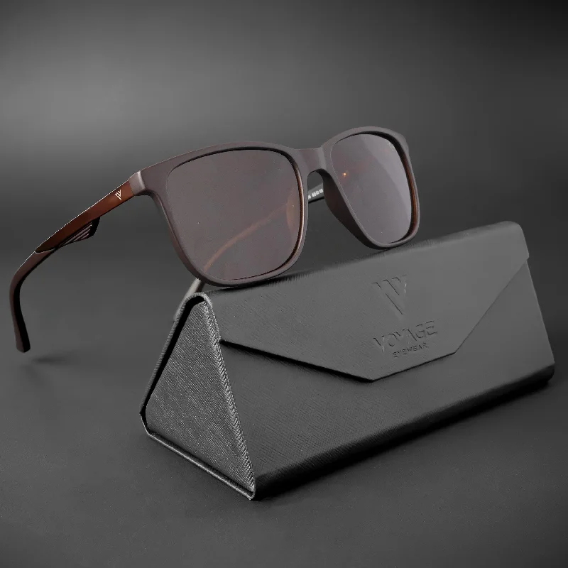 sunglasses with snowflake patterns -  Wayfarer Polarized Sunglasses (Brown Lens | Brown Frame - PMG5059)